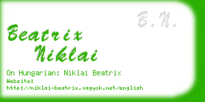 beatrix niklai business card